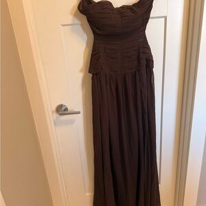 American Eagle Outfitters Strapless Chocolate Dress